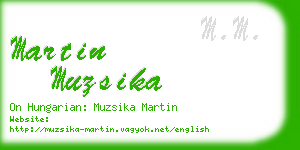 martin muzsika business card